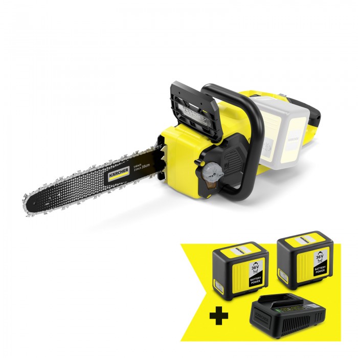 Аккумуляторная цепная пила Karcher CNS 36-35 Battery + Быстрозарядный комплект + Аккумулятор